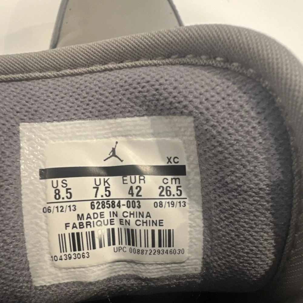Jordan 1 Flight Strap Medium Grey 628584-003 High Top Sneaker Men